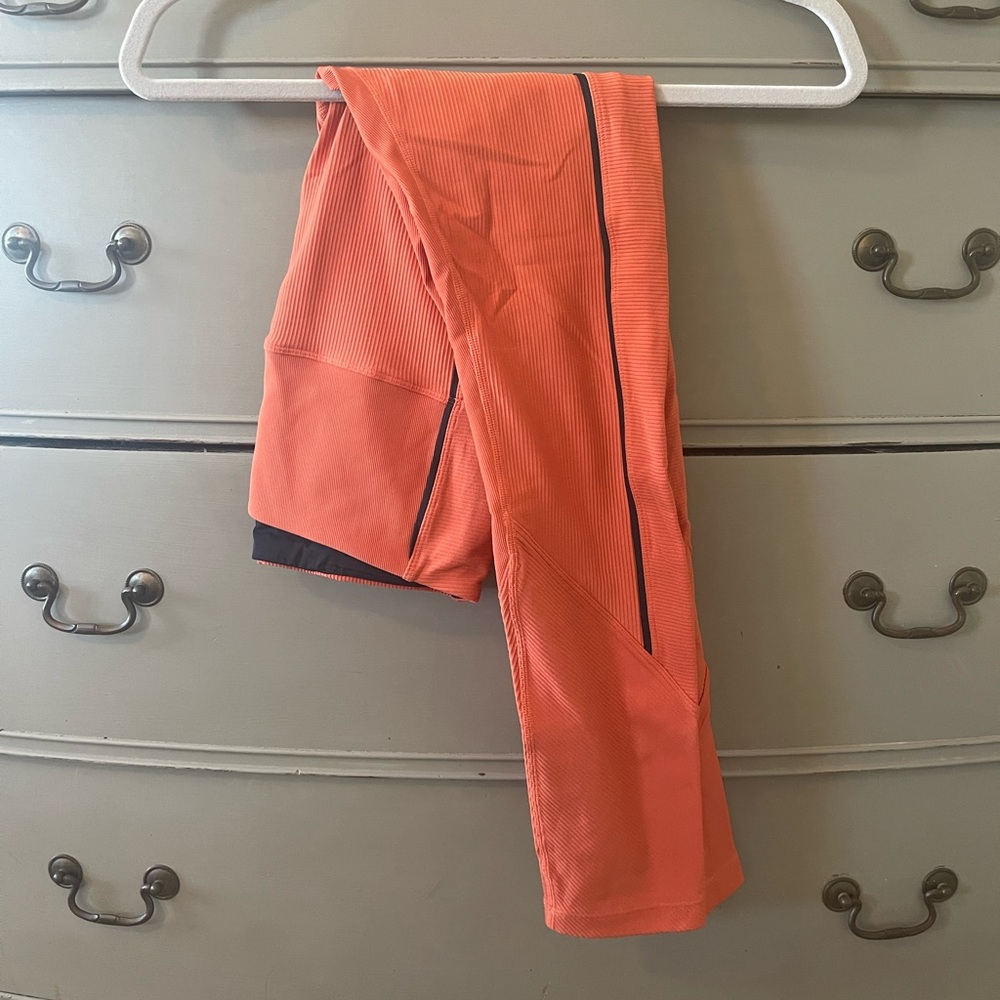 Zyia Burnt Orange Ribbed Premium Leggings